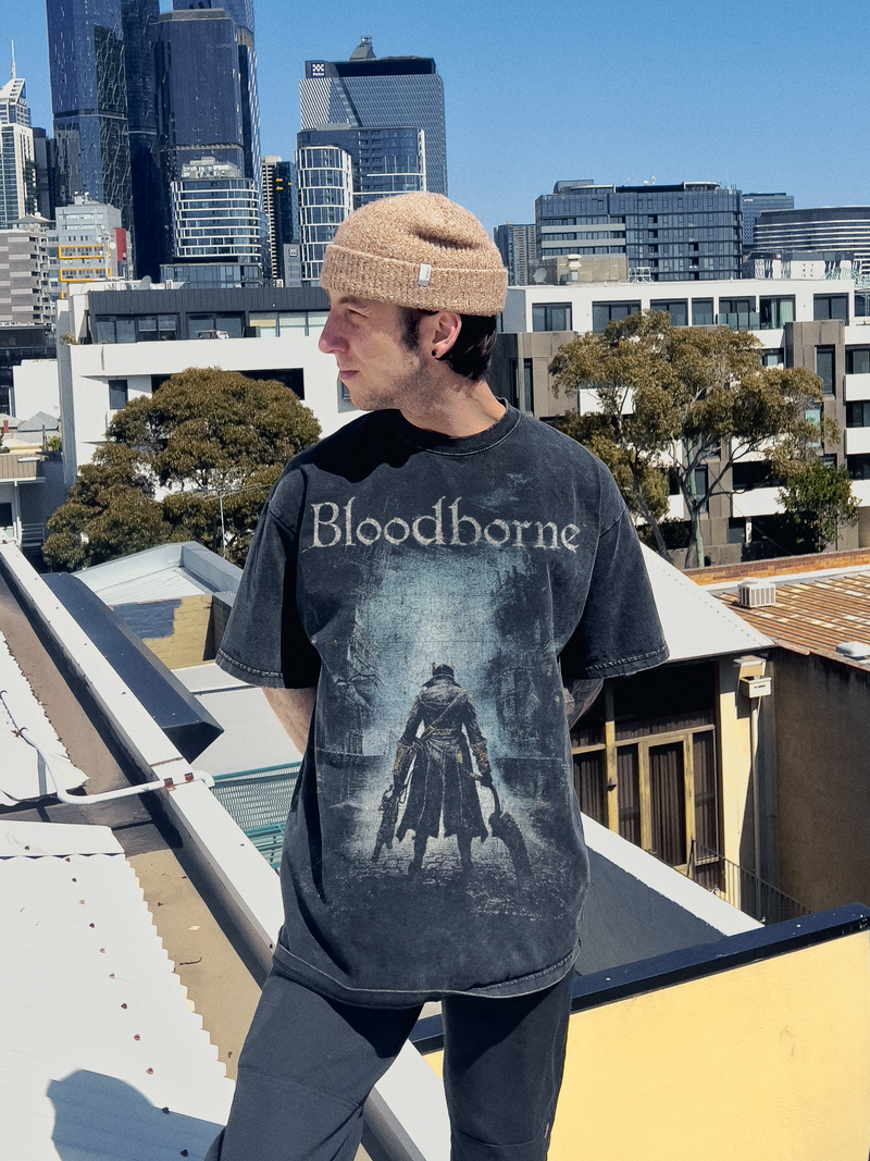 oversized bloodborne video game tshirt heavyweight loose fit drop shoulder 250gsm 