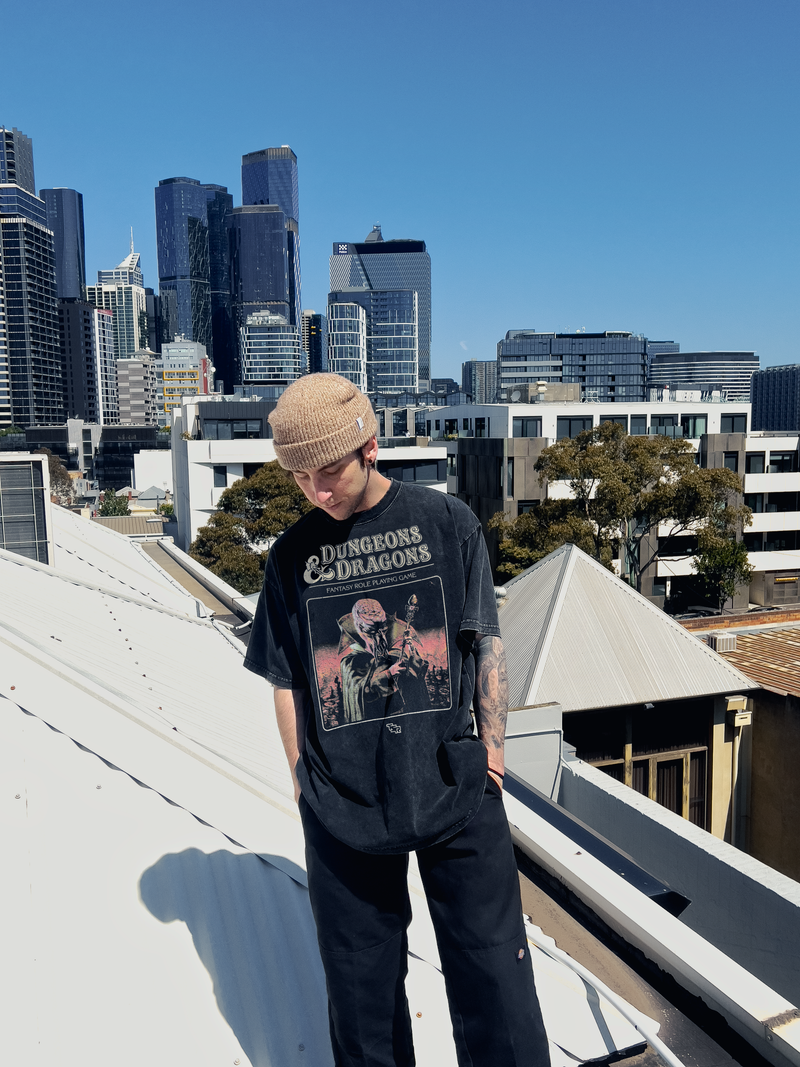 Mindlflayer DND oversized vintage tee heavyweight 250gsm streetwear