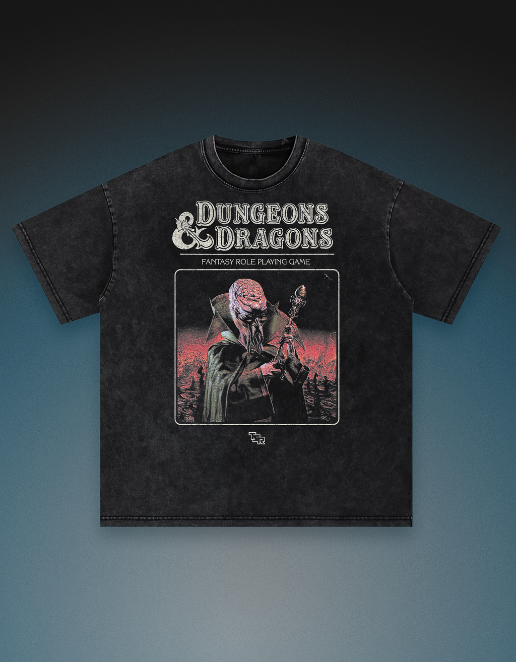 Dungeons and Dragons mindflayer oversized heavyweight tshirt drop shoulder loose fit 250gsm streetwear