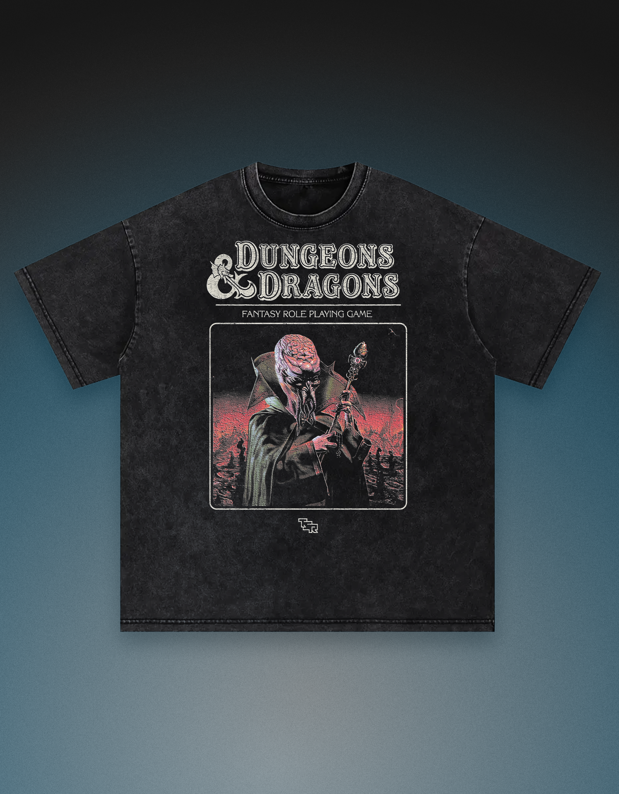 Dungeons and Dragons mindflayer oversized heavyweight tshirt drop shoulder loose fit 250gsm streetwear