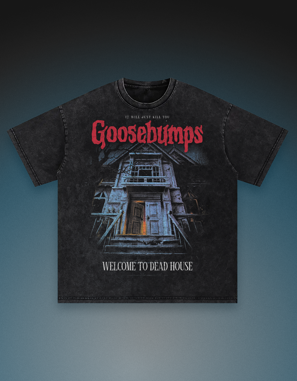 250gsm heavyweight goosebumps horror cover art tee streetwear