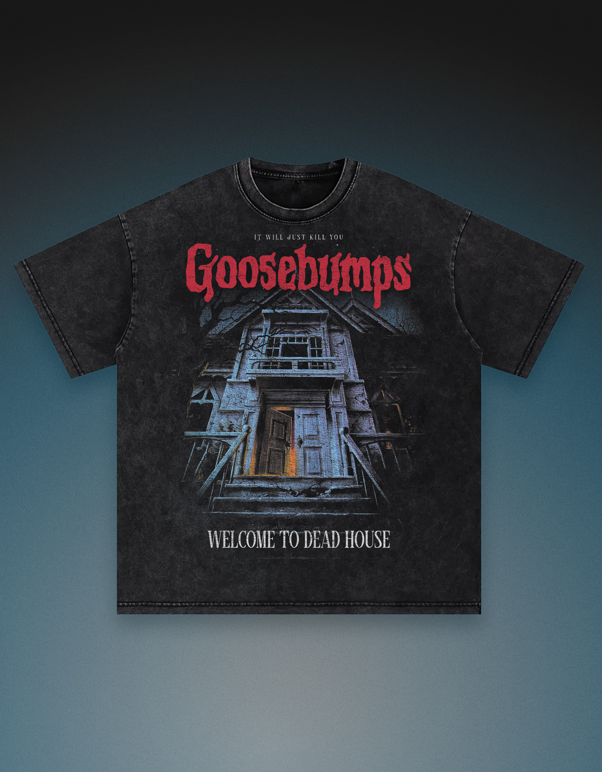 250gsm heavyweight goosebumps horror cover art tee streetwear