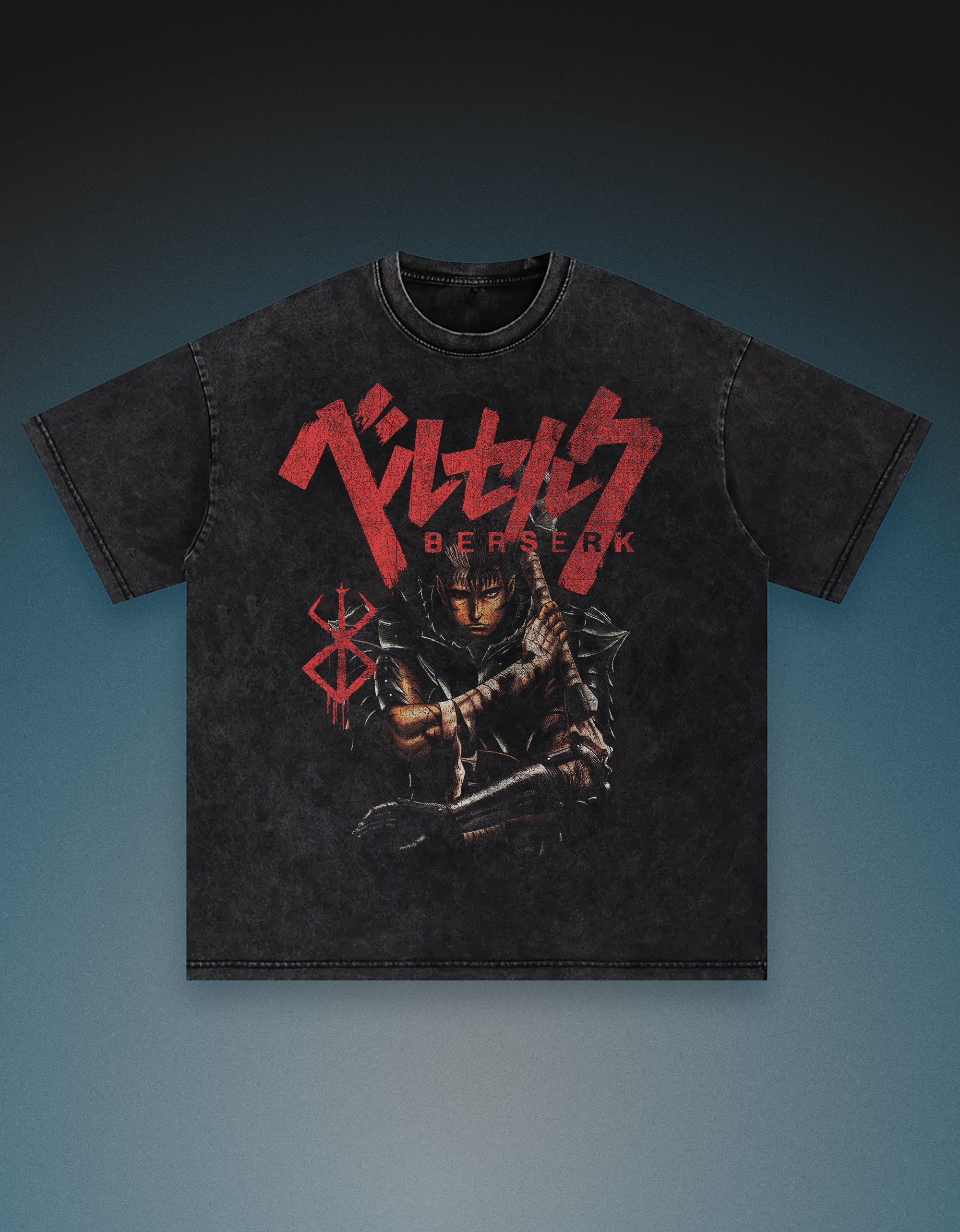 250gsm heavyweight snow washed vintage loose fit drop shoulder tee