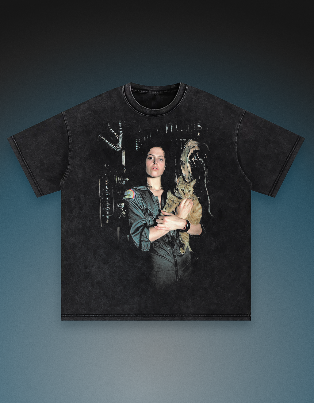 Alien Sci fi Ripley Oversized graphic tshirt vintage heavyweight 250gsm streetwear